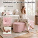 43" Folding Storage Ottoman Bench with Dividers - Teddy Fleece
