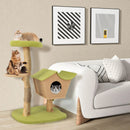 43 Inch Wooden Cat Tree with Padded Top Perch-Green by LJGDeals
