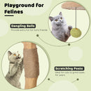 43 Inch Wooden Cat Tree with Padded Top Perch-Green by LJGDeals