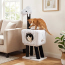 43-Inch Lamb-Shaped Cat Tower with 2-Door Rattan Condo for Indoor Kittens by LJGDeals