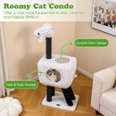 43-Inch Lamb-Shaped Cat Tower with 2-Door Rattan Condo for Indoor Kittens by LJGDeals