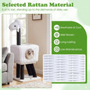 43-Inch Lamb-Shaped Cat Tower with 2-Door Rattan Condo for Indoor Kittens by LJGDeals