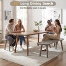 43 Inch Solid Wood Farmhouse Dining Bench Rustic Wooden Entryway Bench with Rubber Wood Legs-Gray by LJGDeals