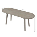 43 Inch Solid Wood Farmhouse Dining Bench Rustic Wooden Entryway Bench with Rubber Wood Legs-Gray by LJGDeals