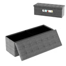 43 Inches Folding Storage Ottoman Bench Linen End of Bed Bench with Padded Seat by LJGDeals