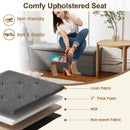 43 Inches Folding Storage Ottoman Bench Linen End of Bed Bench with Padded Seat by DirectDeals