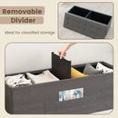 43 Inches Folding Storage Ottoman Bench Linen End of Bed Bench with Padded Seat by DirectDeals