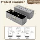 43 Inches Folding Storage Ottoman Bench Linen End of Bed Bench with Padded Seat by DirectDeals