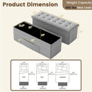 43 Inches Folding Storage Ottoman Bench Linen End of Bed Bench with Padded Seat by LJGDeals