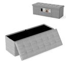 43 Inches Folding Storage Ottoman Bench Linen End of Bed Bench with Padded Seat by LJGDeals
