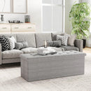 43 Inches Folding Storage Ottoman Bench Linen End of Bed Bench with Padded Seat by DirectDeals