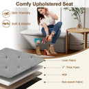 43 Inches Folding Storage Ottoman Bench Linen End of Bed Bench with Padded Seat by LJGDeals