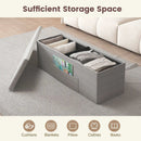 43 Inches Folding Storage Ottoman Bench Linen End of Bed Bench with Padded Seat by LJGDeals