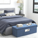 43 Inches Folding Storage Ottoman Bench Linen End of Bed Bench with Padded Seat by LJGDeals