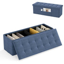 43 Inches Folding Storage Ottoman Bench Linen End of Bed Bench with Padded Seat by LJGDeals
