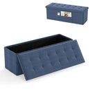 43 Inches Folding Storage Ottoman Bench Linen End of Bed Bench with Padded Seat by LJGDeals