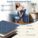 43 Inches Folding Storage Ottoman Bench Linen End of Bed Bench with Padded Seat by DirectDeals