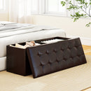 43 Inches Folding Storage Ottoman Bench Foot Rest Stool End of Bed Bench