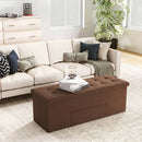 43-Inch Folding Storage Ottoman Bench with Padded Seat by LJGDeals