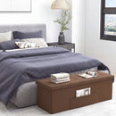 43-Inch Folding Storage Ottoman Bench with Padded Seat by LJGDeals