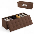43-Inch Folding Storage Ottoman Bench with Padded Seat by LJGDeals