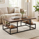 43" Rectangle Coffee Table with Storage and Open Shelves by LJGDeals