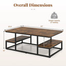 43" Rectangle Coffee Table with Storage and Open Shelves by LJGDeals