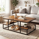 43" Rectangle Coffee Table with Storage and Open Shelves by LJGDeals