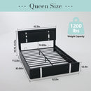 Upholstered Platform Bed Frame With Adjustable LED Headboard, USB C-Charging, Hydraulic Lift by Unique Piece Furniture