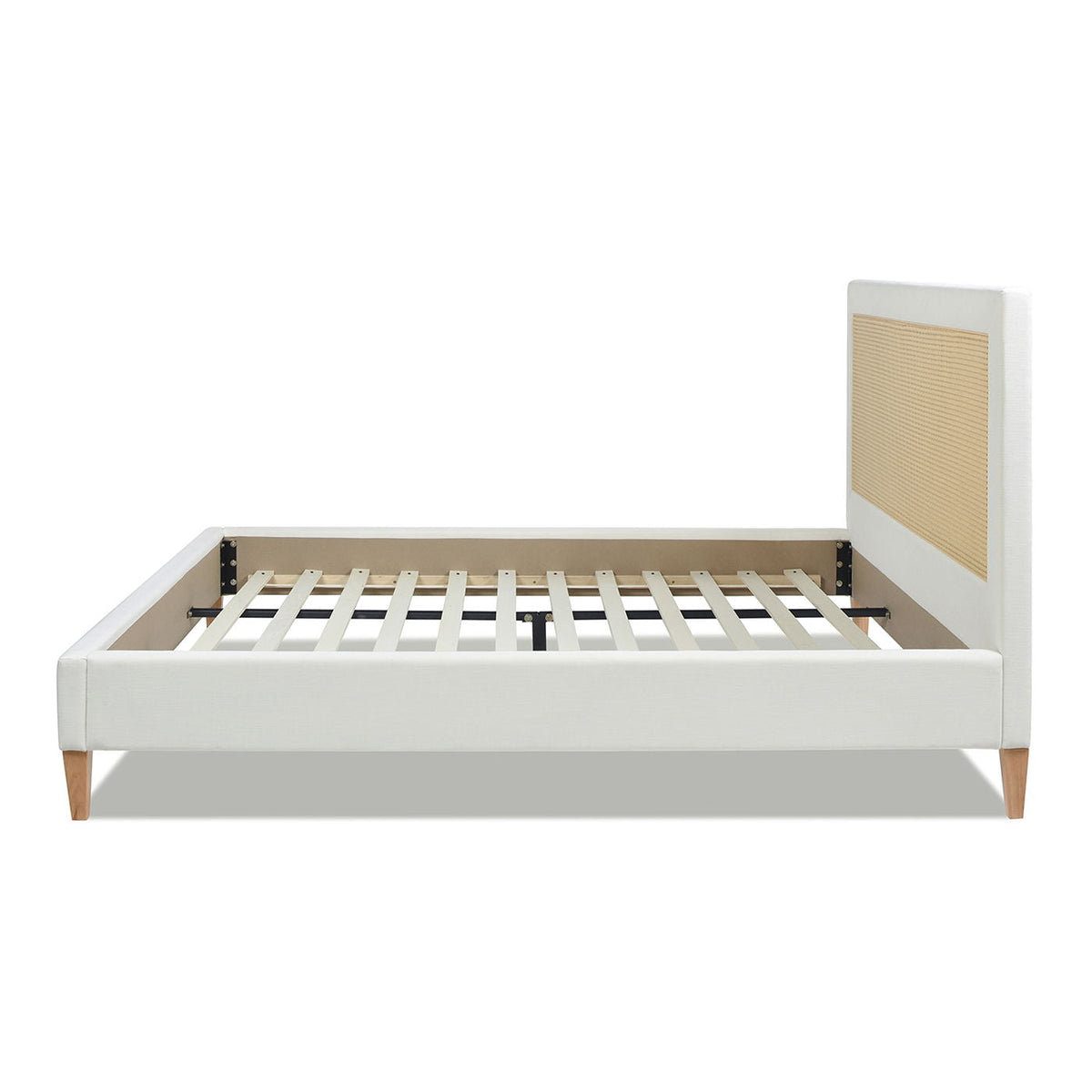 Haley - Upholstered Cane Back Platform Bed, photo 4 of 11