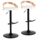 Grotto - Contemporary Adjustable Barstool With Swivel With Rounded T Footrest Elegant Design (Set of 2) by HouseOfZazla