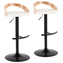 Grotto - Contemporary Adjustable Barstool With Swivel With Rounded T Footrest Elegant Design (Set of 2) by HouseOfZazla