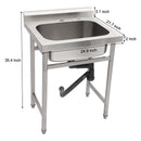 Single Bowl Utility Sink, Freestanding Commercial Kitchen Sink For Laundry Room - Brushed Nickel by HouseOfZazla