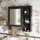 Wall Mounted Bathroom Storage Cabinet, Medicine Cabinets With Large Mirror Door, Adjustable Shelves And Three Open Storage Levels(Not Include Bathroom Vanity) by HouseOfZazla