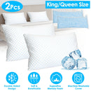 2 Pack Shredded Memory Foam Pillows Adjustable Cool Pillows with Extra Filling Machine Washable Cover for Side Back Stomach Sleepers