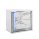 Moon - Marble Nightstand With LED - White by HouseOfZazla