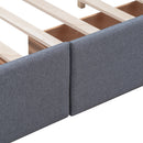 Upholstered Platform Bed With Classic Headboard And Drawers, No Box Spring Needed by HouseOfZazla