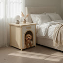 Indoor Dog House With Removable Cushion, Pet House For Cats & Small Dogs - Cream White / Light Yellow by HouseOfZazla