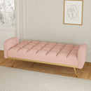 69-inch sofa bed with adjustable sofa teddy fleece 2 throw pillows