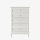 5 Drawer Tall Wide Chest Of Drawers - White by HouseOfZazla