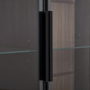 Modern Minimalist Style LED Curio Cabinet With Tempered Glass Door, Metal Legs by HouseOfZazla