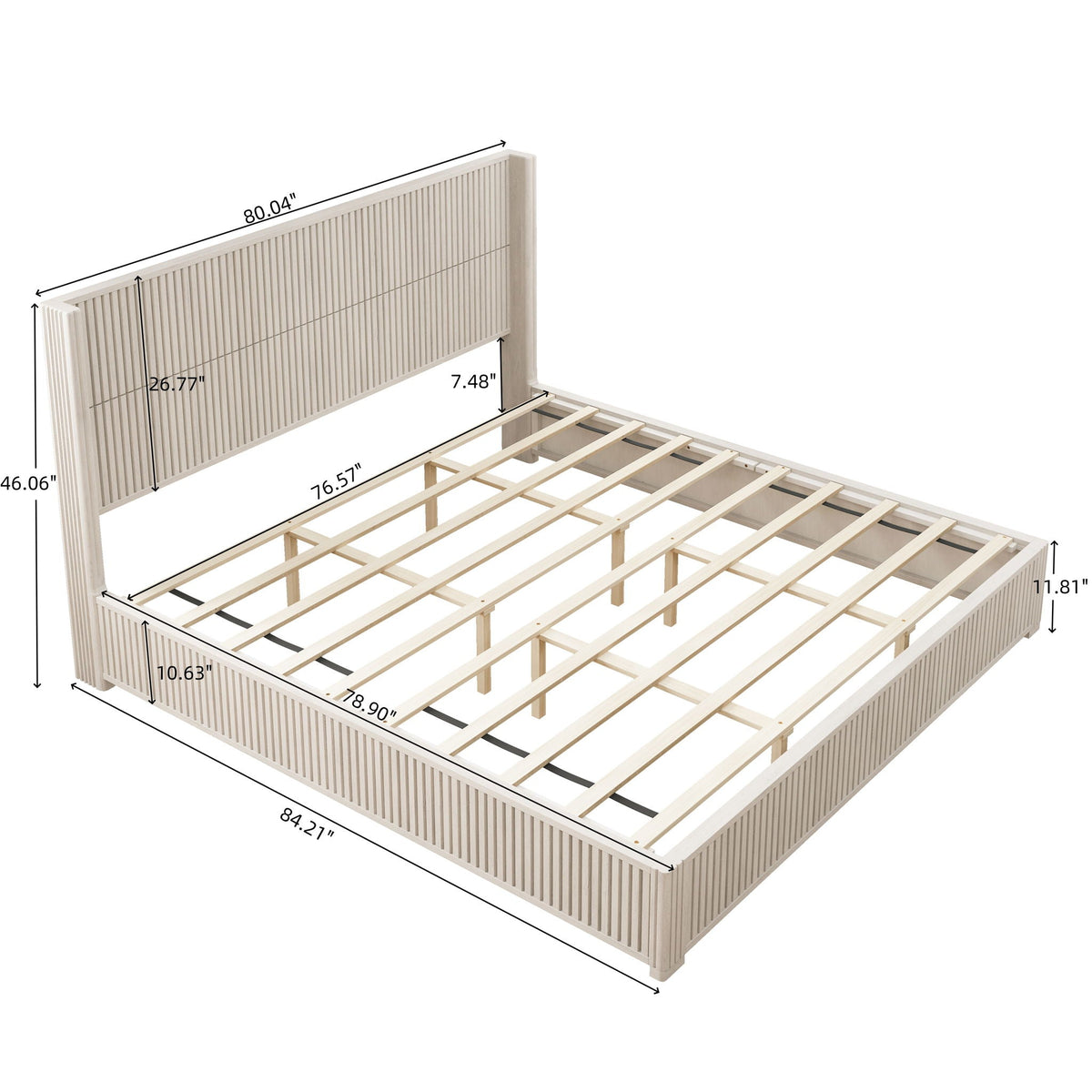 Platform Bed Frame With Headboard, Floor Standing Design, photo 24 of 40