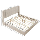Platform Bed Frame With Headboard, Floor Standing Design by HouseOfZazla