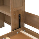 Queen Size Murphy Bed With Louvered Design And Multiple Storage Shelves - Wood by HouseOfZazla