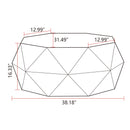 38" Three-dimensional Embossed Pattern Design American Retro Style Coffee Table