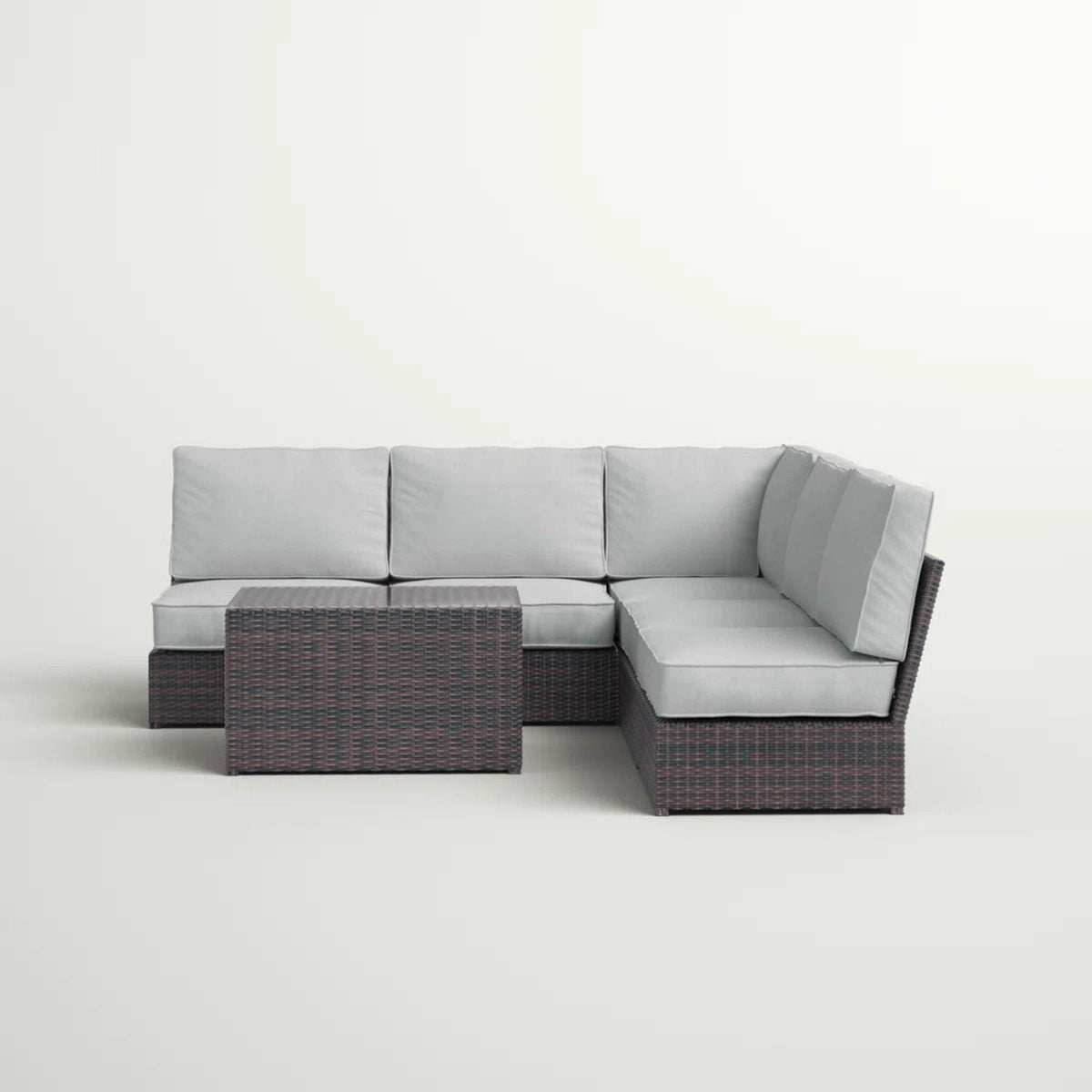 Modular 4 Person Outdoor Seating Group With Cushions - Espresso, photo 6 of 9