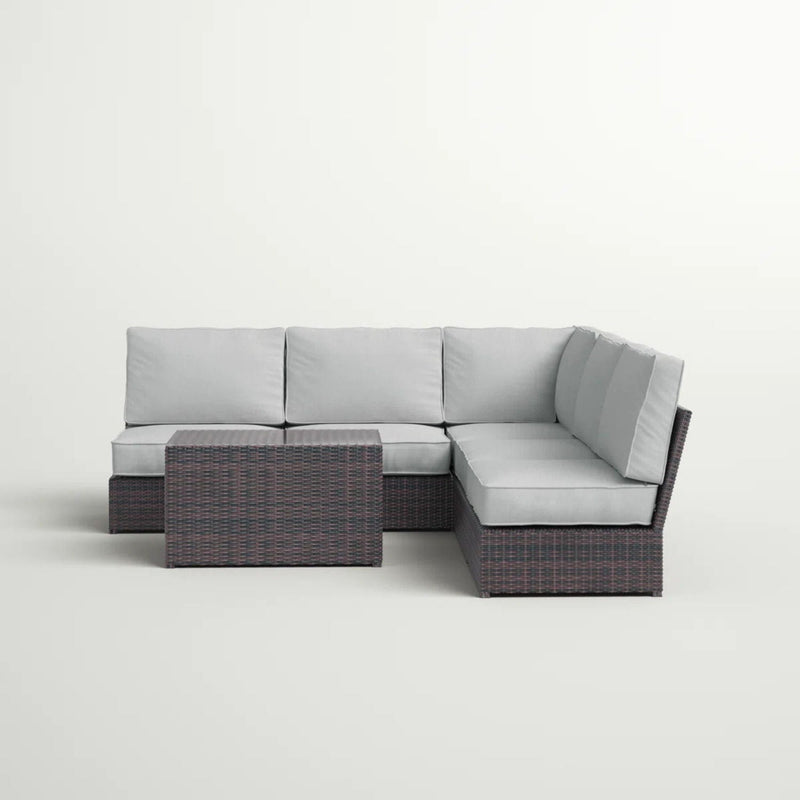Modular 4 Person Outdoor Seating Group With Cushions - Espresso, photo 6 of 9