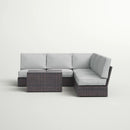 Modular 4 Person Outdoor Seating Group With Cushions - Espresso by HouseOfZazla