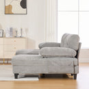 U-Shaped Sectional Sofa 103.5" Fabric Couch With Dual Chaise Lounges, Storage Pockets, Armrest Pillows
