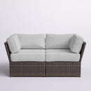 Outdoor Wicker Loveseat With Cushions Patio Seating Wicker - Brown by Unique Piece Furniture